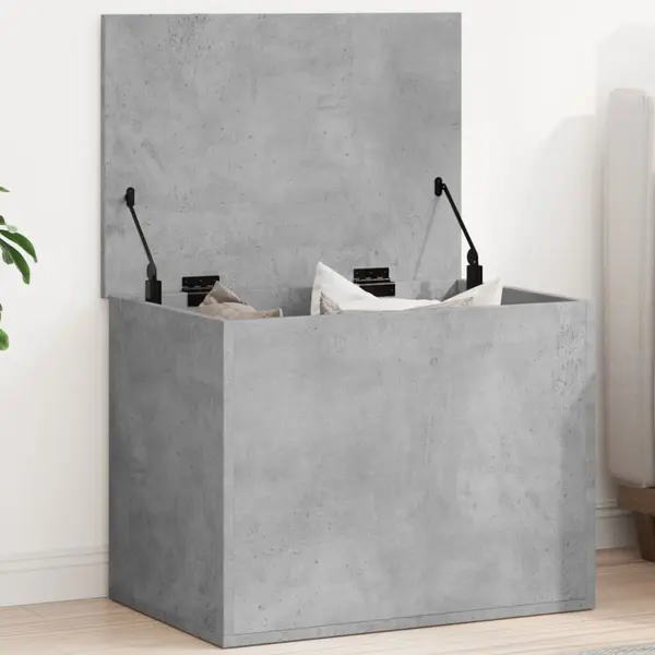 Gossi cutie de depozitare, gri beton, 60x42x46 cm, lemn prelucrat