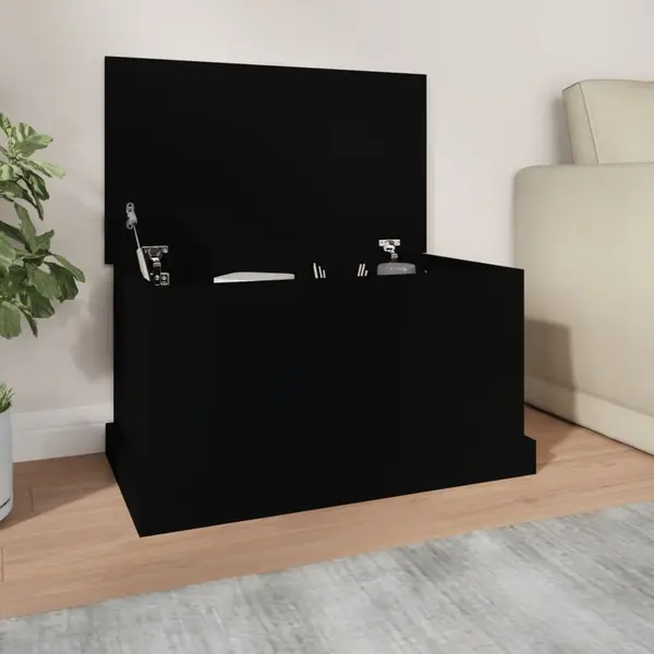 Gossi cutie de depozitare, negru, 70x40x38 cm, lemn prelucrat