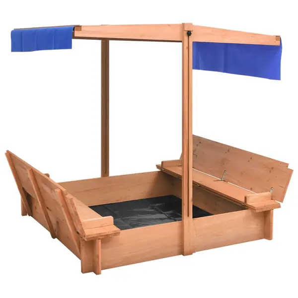 Gossi cutie de nisip cu acoperis, 112x112x112 cm, lemn brad