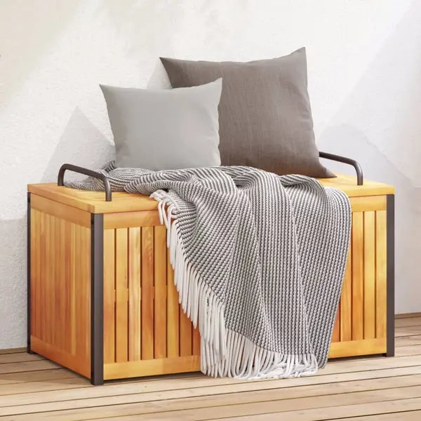 Gossi cutie de perne de exterior 85x45x45/53cm lemn masiv acacia/otel
