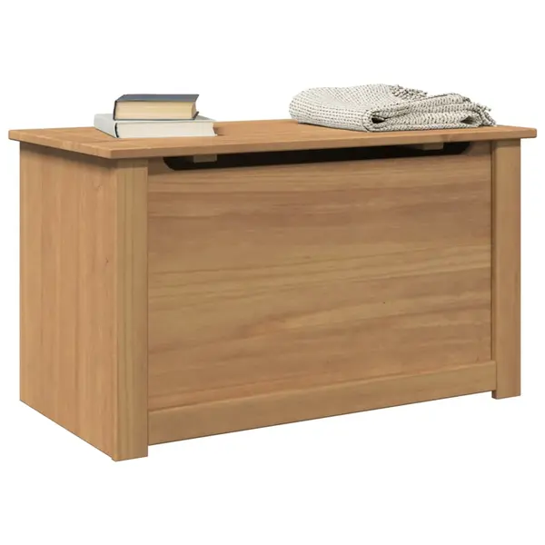Gossi cutie depozitare cu capac panama, 79x42x46 cm, lemn masiv pin