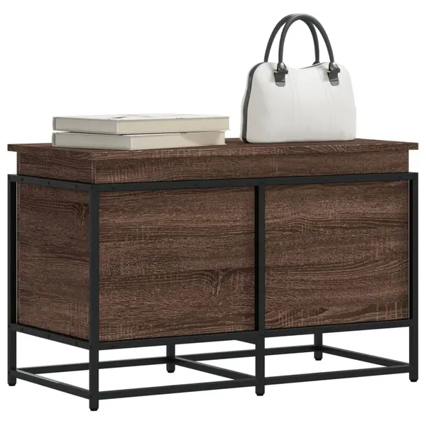 Gossi cutie depozitare stejar maro 80x40x51,5 cm lemn prelucrat