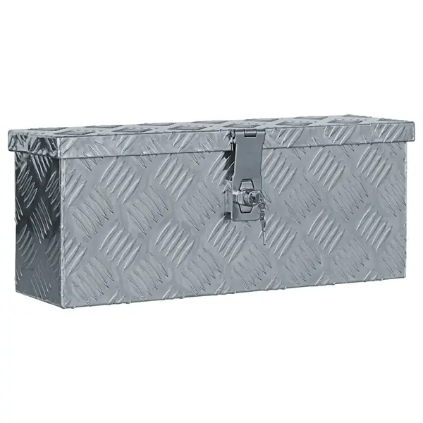 Gossi cutie din aluminiu, 48,5 x 14 x 20 cm, argintiu