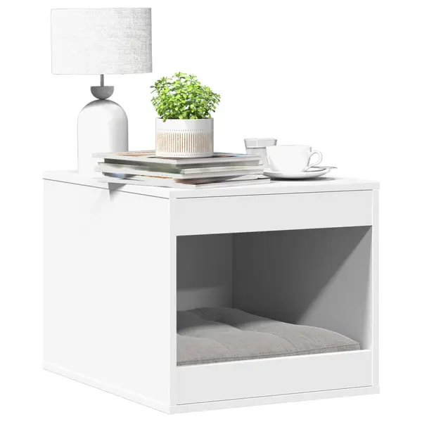 Gossi cutie litiera pisici alb 47x59x42 cm lemn prelucrat