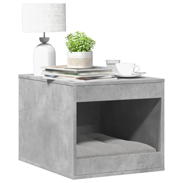 Gossi cutie litiera pisici gri beton 47x59x42 cm lemn prelucrat