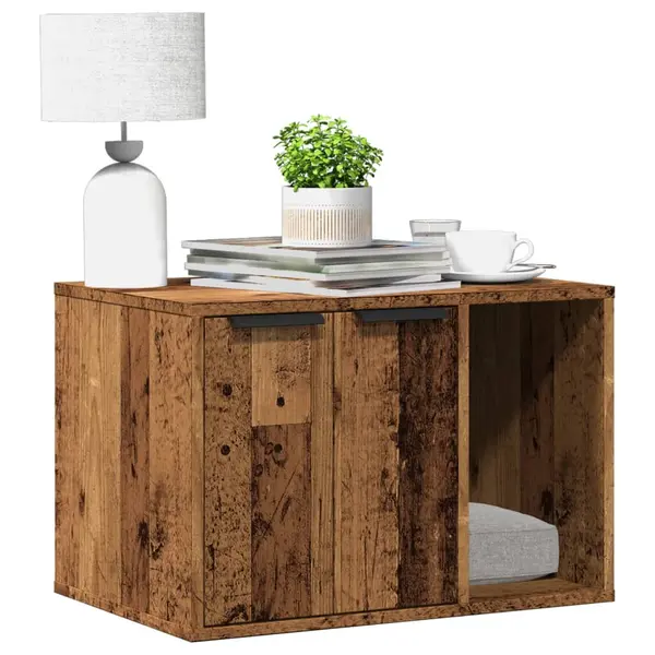Gossi cutie litiera pisici lemn vechi 60x40x40 cm lemn prelucrat