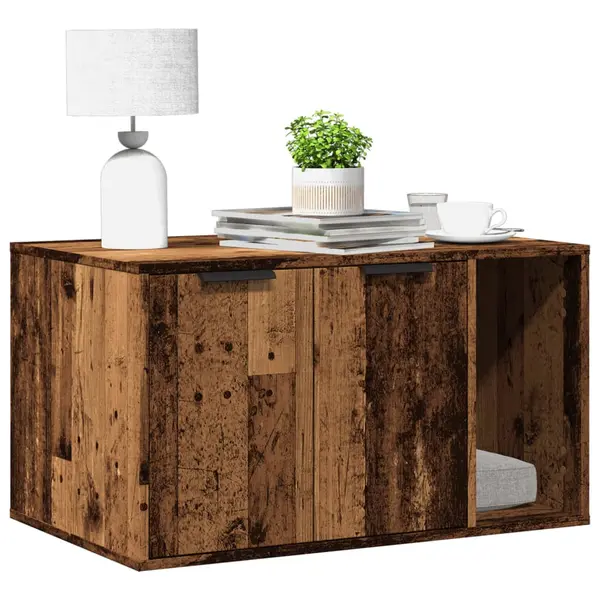Gossi cutie litiera pisici lemn vechi 80x50x45 cm lemn prelucrat