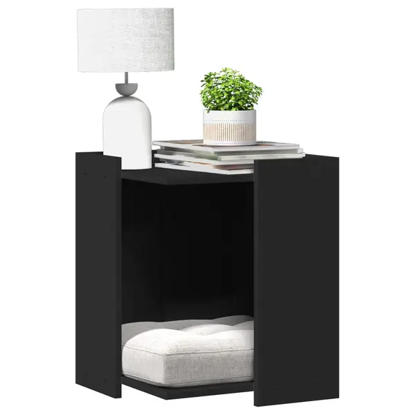 Gossi cutie litiera pisici negru 42x42x51 cm lemn prelucrat
