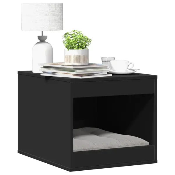 Gossi cutie litiera pisici negru 47x59x42 cm lemn prelucrat