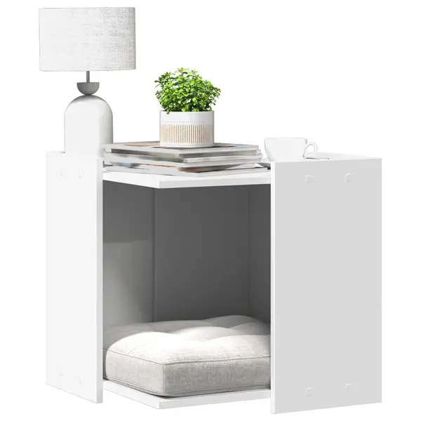 Gossi cutie pentru litiera pisici, alb, 53x53x51 cm, lemn prelucrat