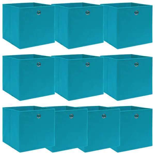 Gossi cutii de depozitare, 10 buc., bleu, 32x32x32 cm, textil