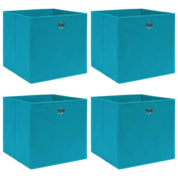 Gossi cutii de depozitare, 4 buc., bleu, 32x32x32 cm, textil