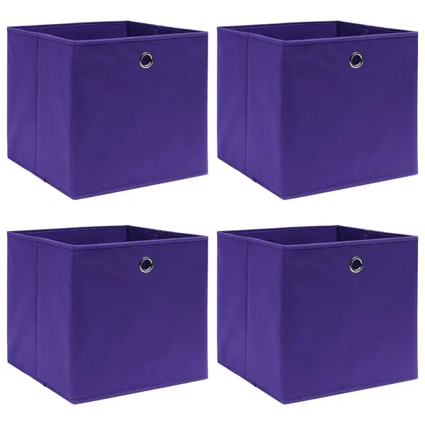 Gossi cutii de depozitare 4 buc. violet, 28x28x28 cm, textil netesut