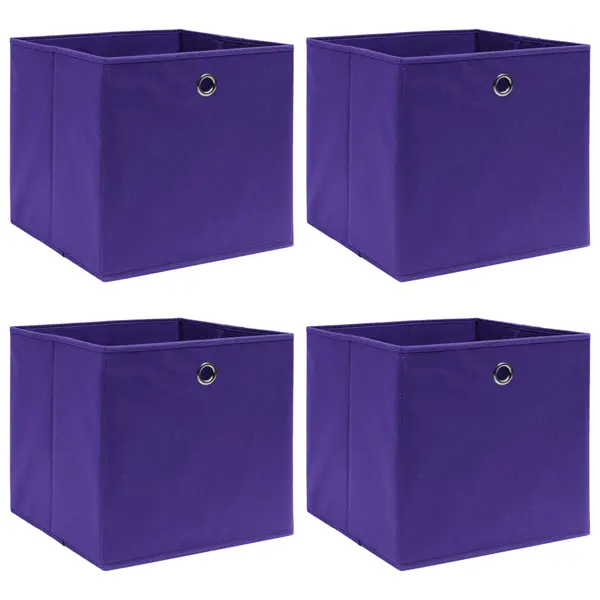 Gossi cutii de depozitare, 4 buc., violet, 32x32x32 cm, textil