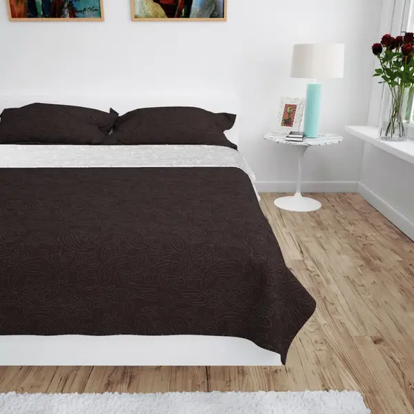 Gossi cuvertura matlasata cu doua fete, 220x240 cm, crem si maro