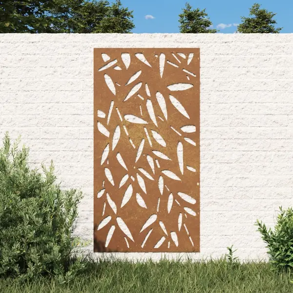 Gossi decor de perete 105x55 cm design frunze bambus otel corten