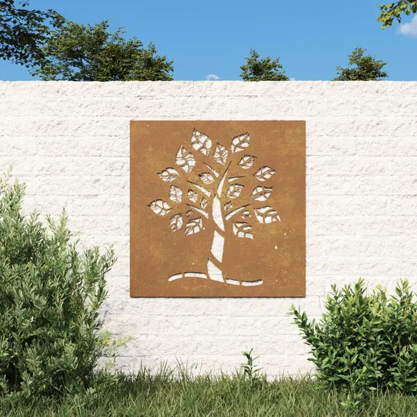 Gossi decor perete de gradina 55x55 cm design copac otel corten