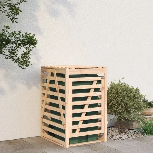 Gossi depozitare cos de gunoi, 84x90x128,5 cm, lemn masiv de pin
