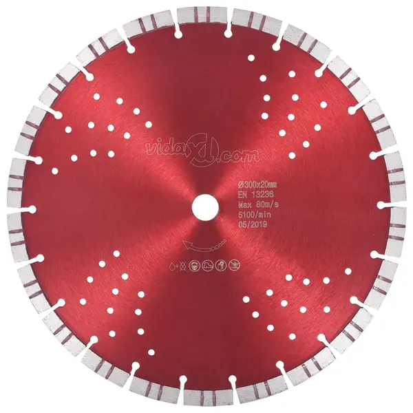 Gossi disc diamantat de taiere cu segmente turbo si gauri otel 300 mm