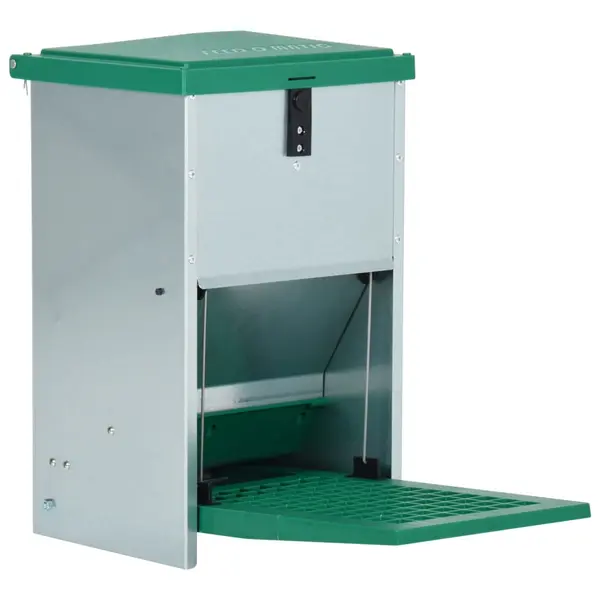Gossi dozator automat de hrana pentru pasari de curte, cu banda, 8 kg