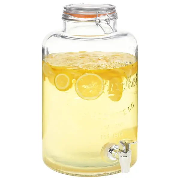 Gossi dozator de apa xxl cu robinet, transparent, 8 l, sticla
