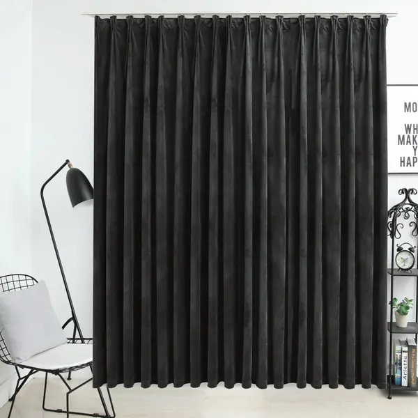 Gossi draperie opaca, antracit, 290 x 245 cm, catifea, cu carlige