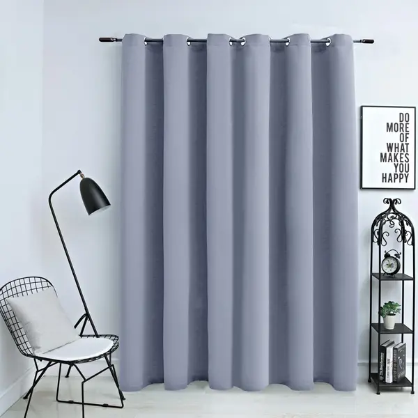 Gossi draperie opaca cu inele metalice, gri, 290 x 245 cm