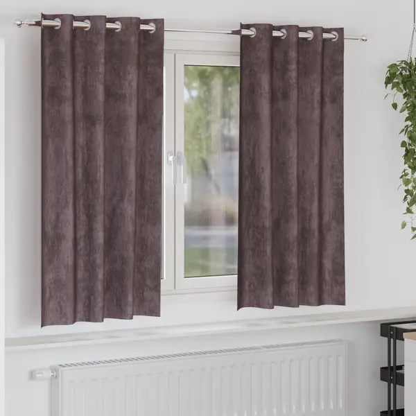 Gossi draperii 2 buc cu gromete maro 175x140 cm