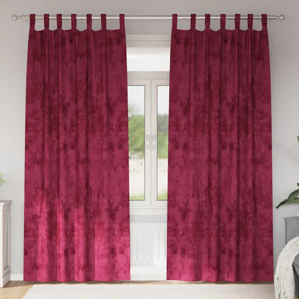 Gossi draperii din catifea 2 buc cu decor deasupra bordo 225x140 cm