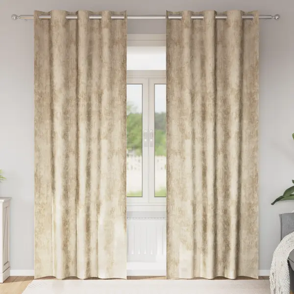 Gossi draperii din catifea 2 buc cu inele crem 260x140 cm