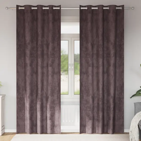 Gossi draperii din catifea 2 buc cu ochiuri maro 260x140 cm