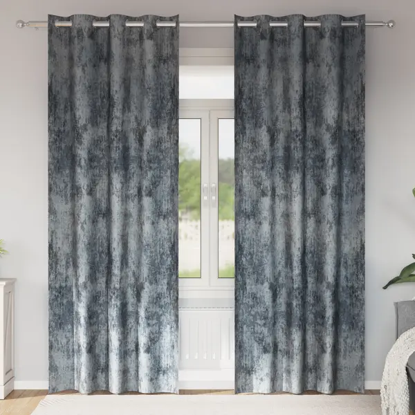 Gossi draperii din catifea 2 pcs cu ochiuri gri argintiu 260x140 cm