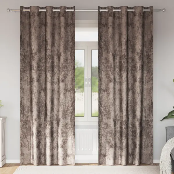 Gossi draperii din catifea 2 piese cu grommet cappuccino 245x140 cm
