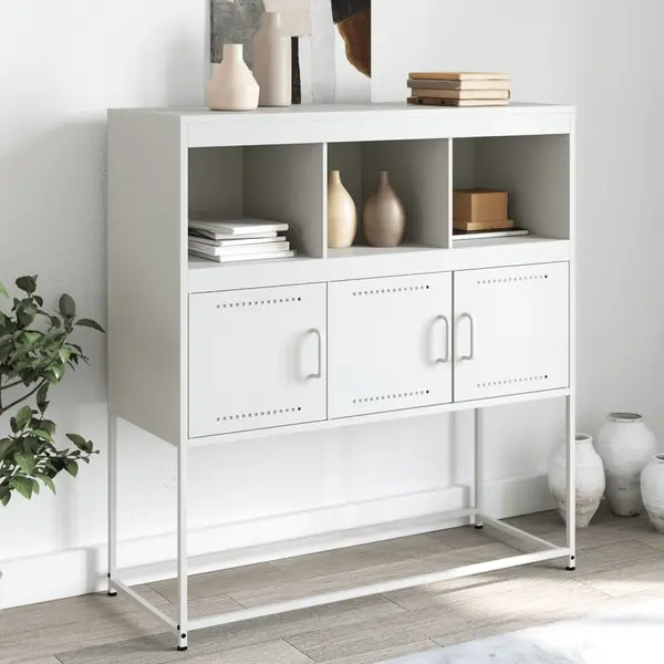 Gossi dulap, alb, 100,5x39x107 cm, otel laminat la rece
