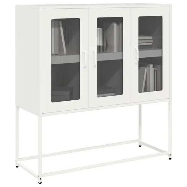 Gossi dulap, alb, 100,5x39x107 cm, otel laminat la rece