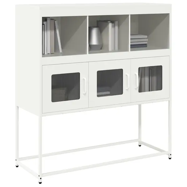 Gossi dulap, alb, 100,5x39x107 cm, otel laminat la rece