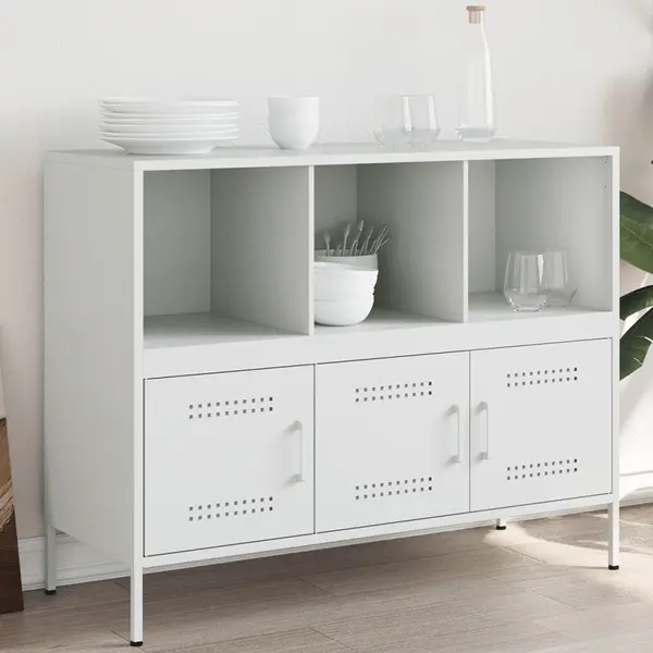 Gossi dulap, alb, 100,5x39x79 cm, otel laminat la rece