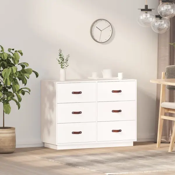 Gossi dulap, alb, 100x40x75 cm, lemn masiv de pin