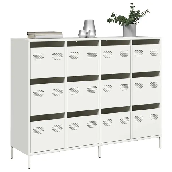 Gossi dulap, alb, 135x39x103,5 cm, otel laminat la rece