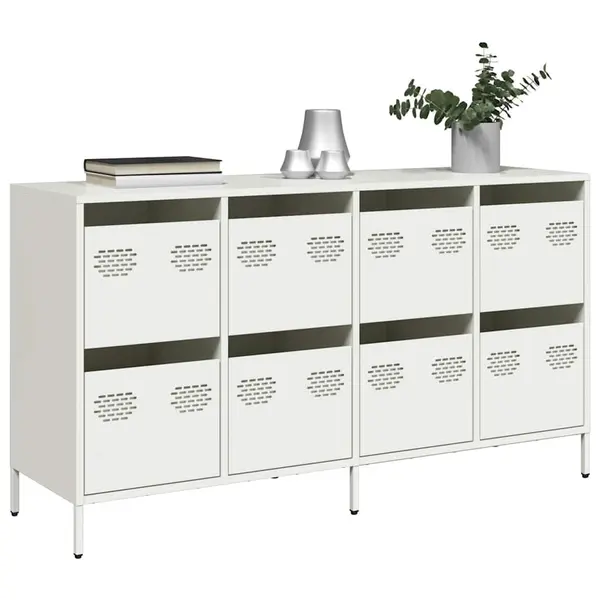 Gossi dulap, alb, 135x39x73,5 cm, otel laminat la rece