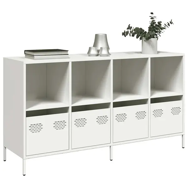 Gossi dulap, alb, 135x39x73,5 cm, otel laminat la rece