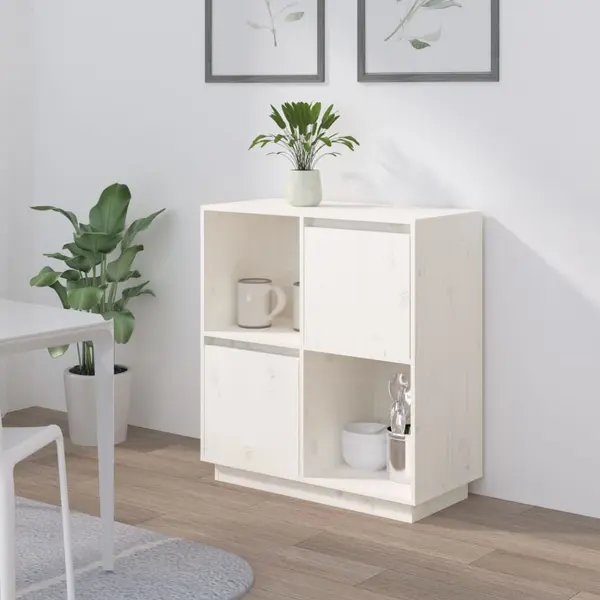 Gossi dulap, alb, 74x35x80 cm, lemn masiv de pin