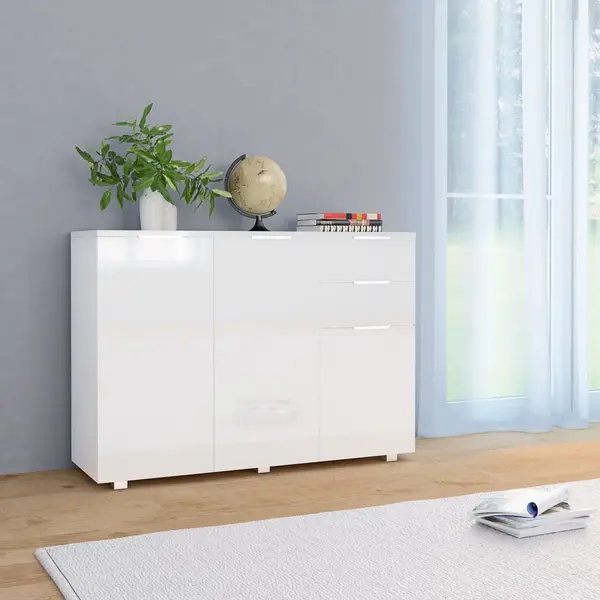 Gossi dulap, alb extralucios, 107x35x80,5 cm