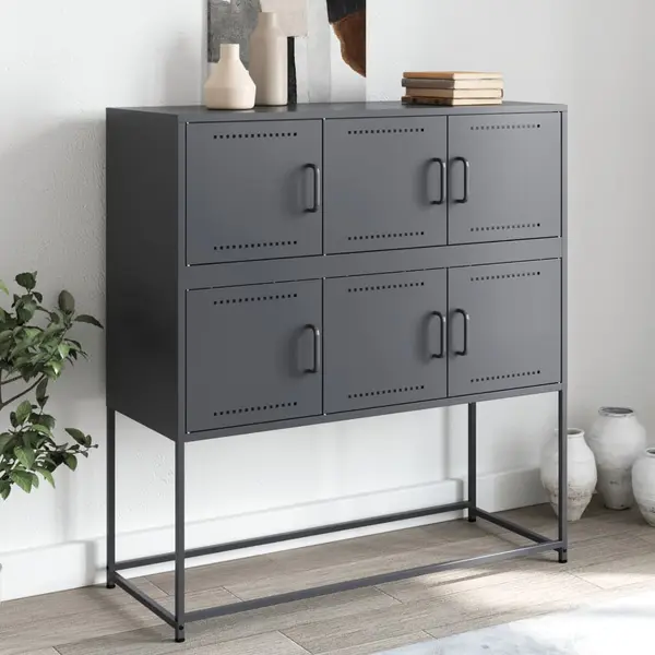 Gossi dulap, antracit, 100,5x39x107 cm, otel laminat la rece