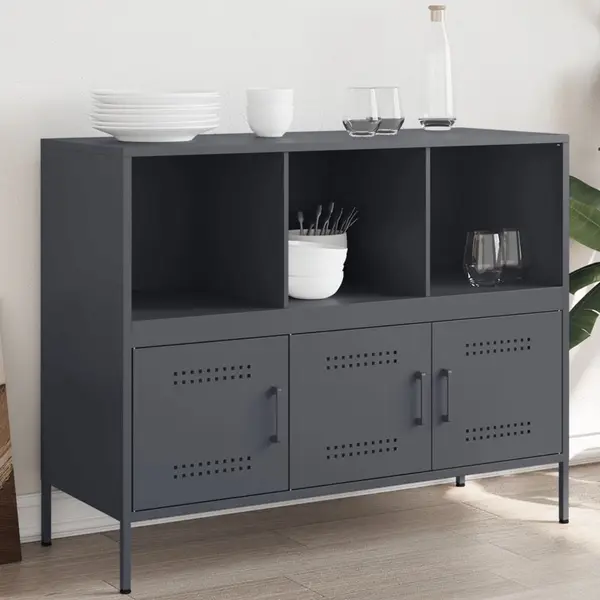Gossi dulap, antracit, 100,5x39x79 cm, otel laminat la rece