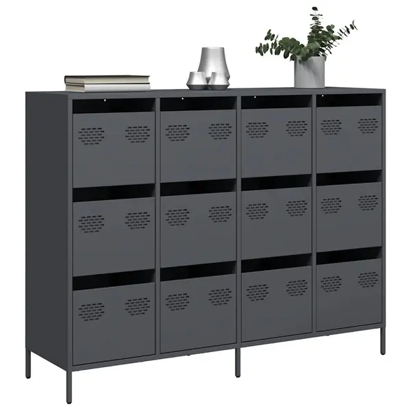 Gossi dulap, antracit, 135x39x103,5 cm, otel laminat la rece