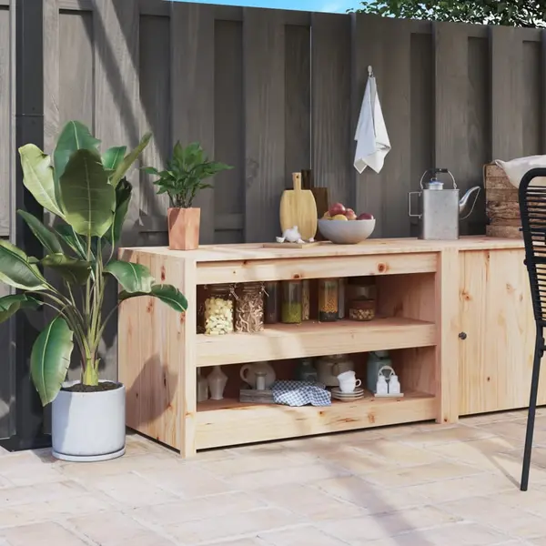 Gossi dulap bucatarie de exterior, 106x55x64 cm, lemn masiv pin