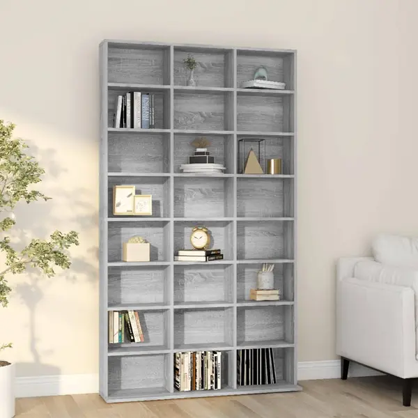 Gossi dulap cd-uri, sonoma gri, 102x23x177,5 cm, lemn prelucrat