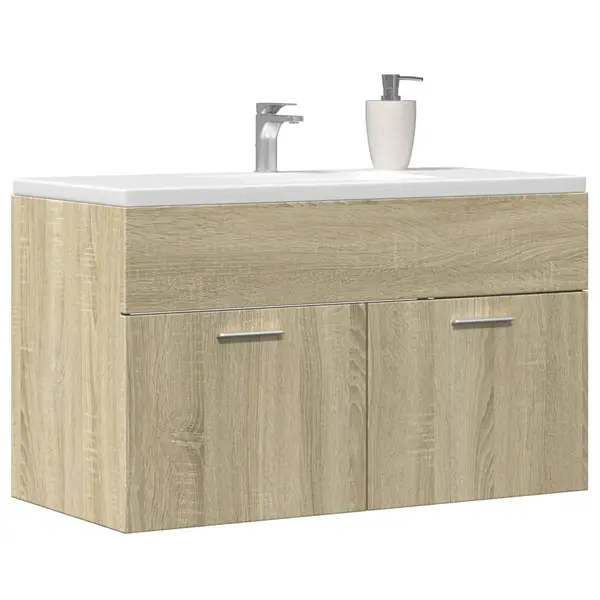Gossi dulap chiuveta baie, stejar sonoma 90x38,5x46 cm lemn prelucrat