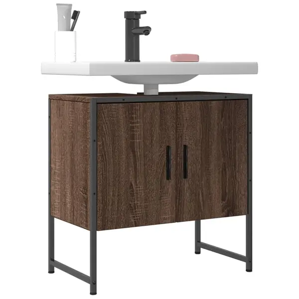 Gossi dulap chiuveta de baie, stejar maro, 60x33x60 cm lemn prelucrat